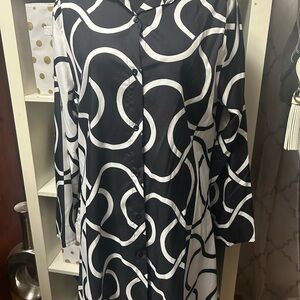 Black and White A-Line Skirt